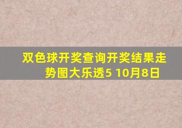 双色球开奖查询开奖结果走势图大乐透5 10月8日